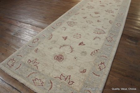 Hand-Knotted Ziegler Runner From Afghanistan