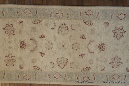 Hand-Knotted Ziegler Runner From Afghanistan