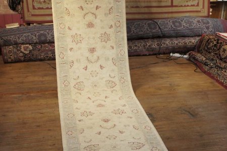 Hand-Knotted Ziegler Runner From Afghanistan