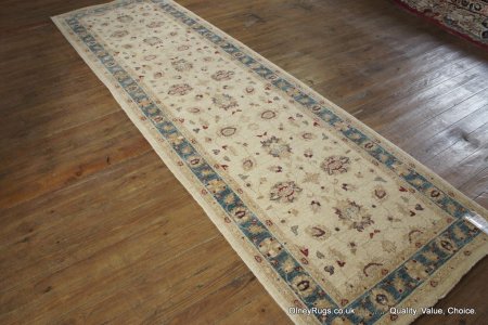 Hand-Knotted Ziegler Runner From Afghanistan