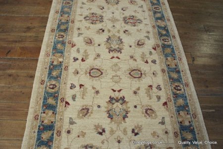 Hand-Knotted Ziegler Runner From Afghanistan
