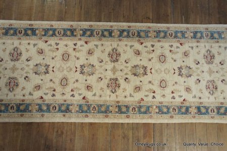 Hand-Knotted Ziegler Runner From Afghanistan
