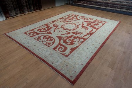 Hand-Knotted Ziegler Rug From Afghanistan