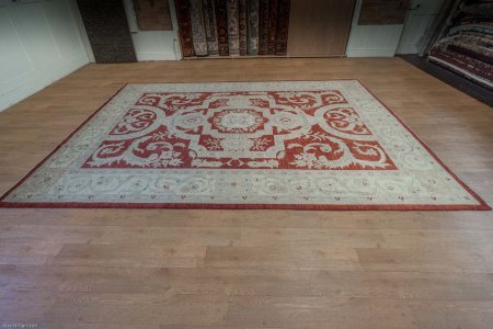 Hand-Knotted Ziegler Rug From Afghanistan