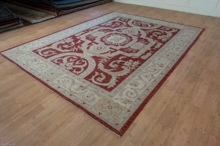 Hand-Knotted Ziegler Rug From Afghanistan