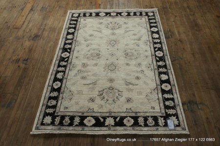 Hand-Knotted Ziegler Rug From Afghanistan