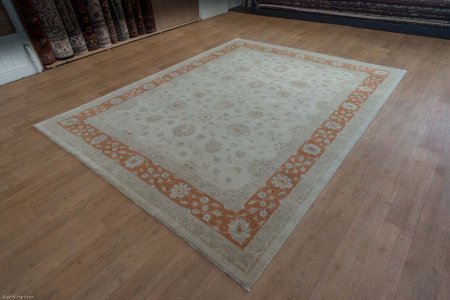 Hand-Knotted Ziegler Rug From Afghanistan