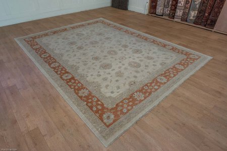 Hand-Knotted Ziegler Rug From Afghanistan