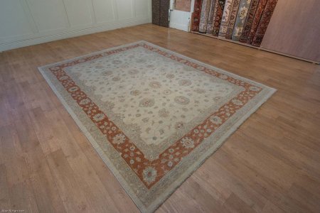 Hand-Knotted Ziegler Rug From Afghanistan
