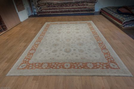 Hand-Knotted Ziegler Rug From Afghanistan