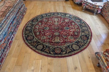 Hand-Knotted Mashad Palace Rug From India