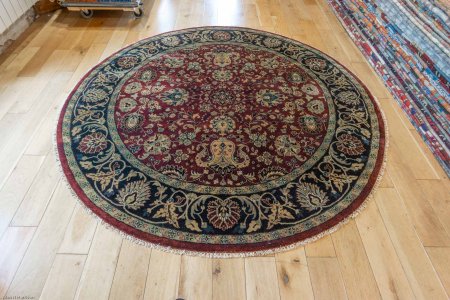 Hand-Knotted Mashad Palace Rug From India