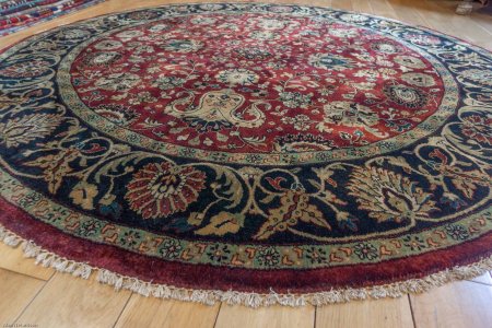 Hand-Knotted Mashad Palace Rug From India