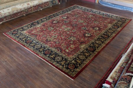 Hand-Knotted Mashad Palace Rug From India