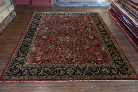 Hand-Knotted Mashad Palace Rug From India