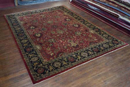 Hand-Knotted Mashad Palace Rug From India