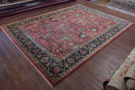 Hand-Knotted Mashad Palace Rug From India