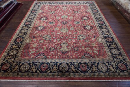 Hand-Knotted Mashad Palace Rug From India