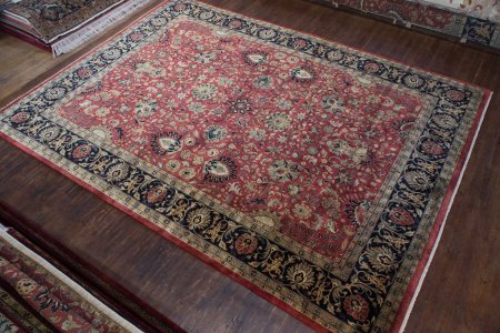 Hand-Knotted Mashad Palace Rug From India