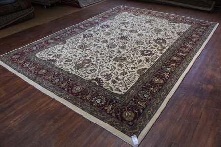 Hand-Knotted Mashad Palace Rug From India