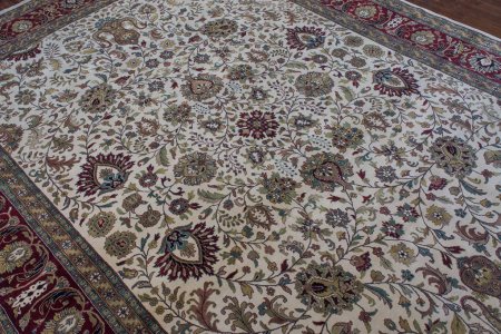 Hand-Knotted Mashad Palace Rug From India