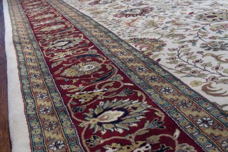 Hand-Knotted Mashad Palace Rug From India