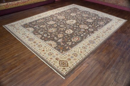 Hand-Knotted Agra Ziegler Rug From India