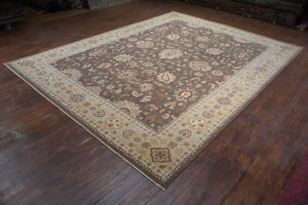 Hand-Knotted Agra Ziegler Rug From India