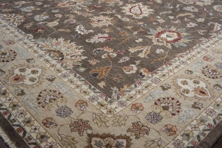 Hand-Knotted Agra Ziegler Rug From India