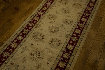 Hand-Knotted Ziegler Runner From Afghanistan
