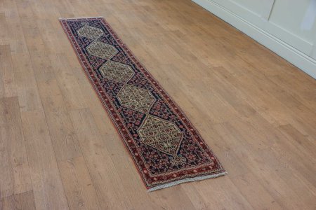 Hand-Knotted Senneh Runner From Iran (Persian)
