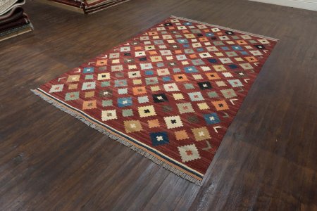 Hand-Woven Mazar Kilim From Afghanistan