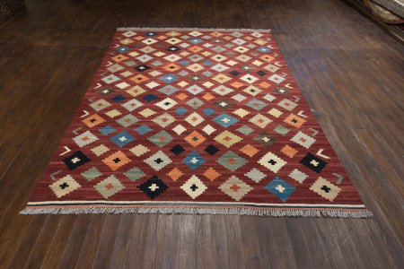 Hand-Woven Mazar Kilim From Afghanistan