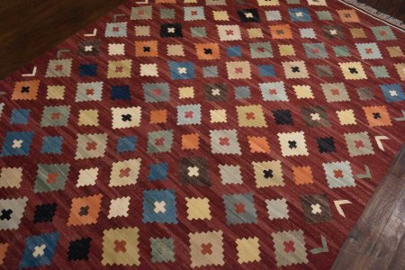 Hand-Woven Mazar Kilim From Afghanistan