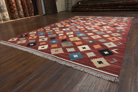 Hand-Woven Mazar Kilim From Afghanistan