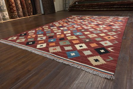 Hand-Woven Mazar Kilim From Afghanistan