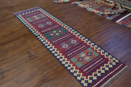 Hand-Woven Mazar Kilim From Afghanistan