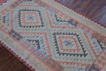 Hand-Woven Mazar Kilim From Afghanistan