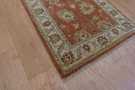 Hand-Knotted Agra Ziegler Runner From India