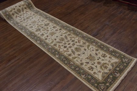 Hand-Knotted Agra Ziegler Runner From India