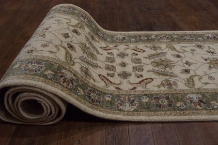 Hand-Knotted Agra Ziegler Runner From India