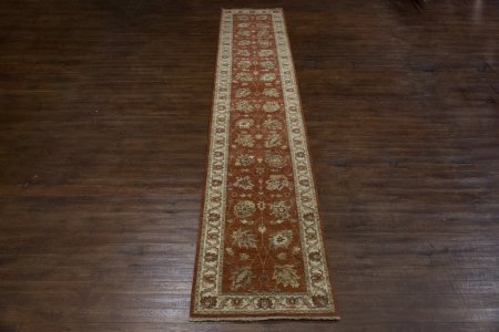 Hand-Knotted Agra Ziegler Runner From India