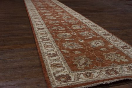 Hand-Knotted Agra Ziegler Runner From India