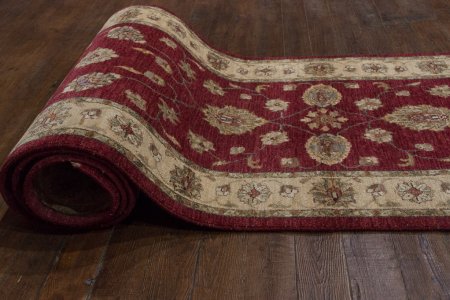 Hand-Knotted Agra Ziegler Runner From India