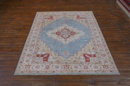 Hand-Knotted Ziegler Rug From Afghanistan