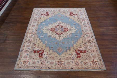 Hand-Knotted Ziegler Rug From Afghanistan