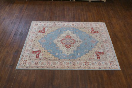 Hand-Knotted Ziegler Rug From Afghanistan