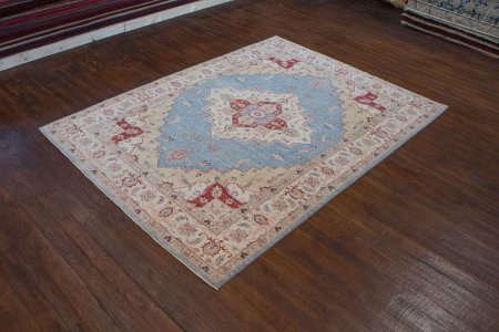 Hand-Knotted Ziegler Rug From Afghanistan