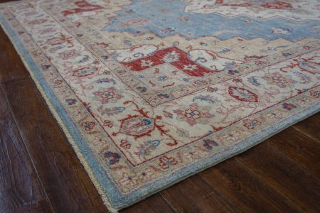 Hand-Knotted Ziegler Rug From Afghanistan