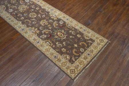 Hand-Knotted Agra Ziegler Runner From India